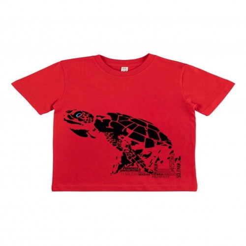 Animal totem camiseta manga corta algodón orgánico tortuga rojo para niños