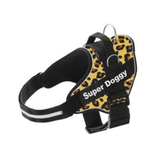 Arnés Super Doggy personalizado leopardo color Amarillo