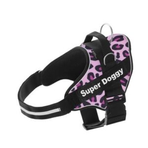 Arnés Super Doggy personalizado leopardo color Rosa