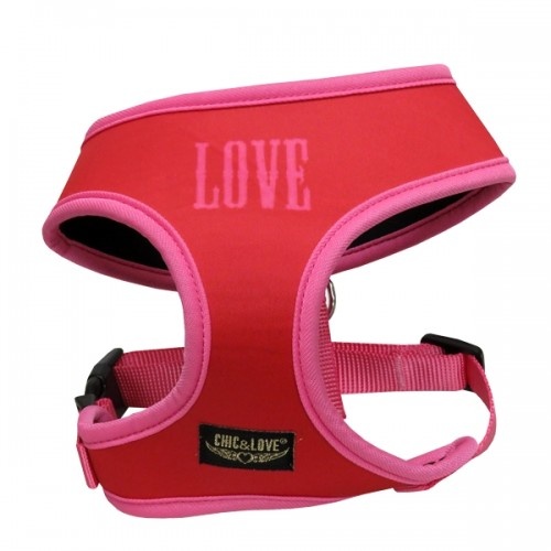 Arnés neopreno Love para perros color Rosa