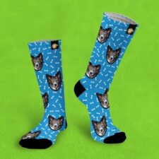 Calcetines personalizados Doggy 1 mascota color Azul