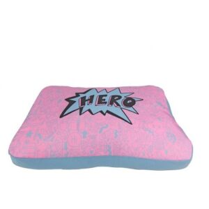 Colchón de diseño Happy Hero Blue para perros color Azul y rosa