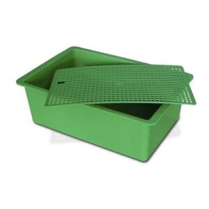 Cubeta de plástico plana para roedores color Verde