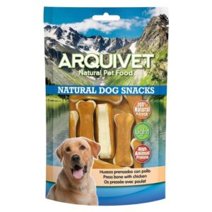 Huesos prensados Natural Dog Snacks Arquivet para perros sabor Pollo