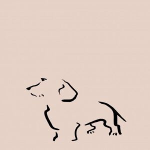 Ilustración de Terrier sin marco color Rosa