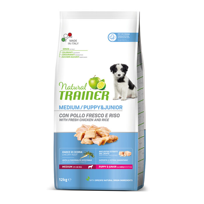 Natural Trainer Puppy&Junior Medium Pollo pienso para perros