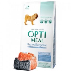 OPTIMEAL? pienso seco hipoalergénico sabor salmón para perros de razas medianas