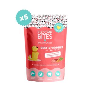 Pack de galletas naturales FlooppBITES Beef & Veggies para perros