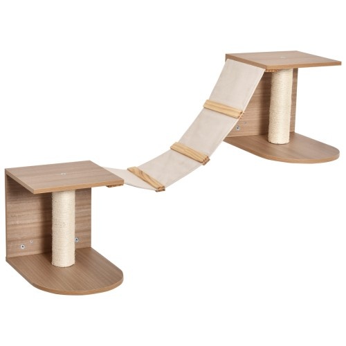 Pawhut escaleras de tela con plataforma para gatos