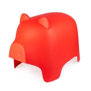 Taburete Piggy con forma de cerdito color Rojo