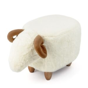 Taburete con forma de oveja color Blanco