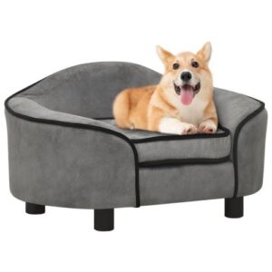 Vidaxl sofá redondo gris claro para perros